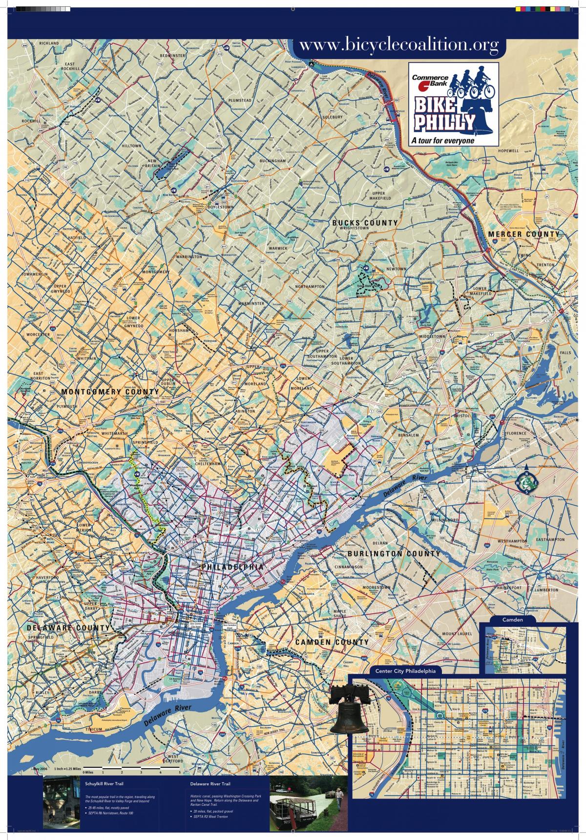 Philly bicicleta hartă