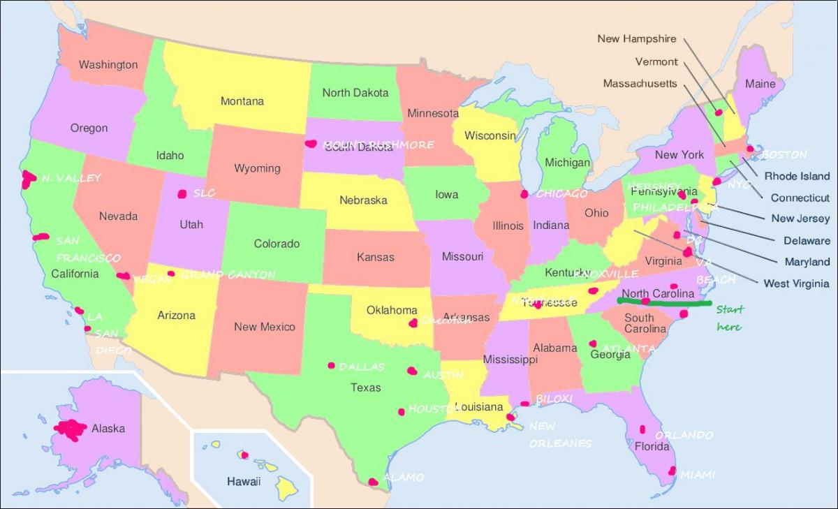 statele unite ale americii hartă Philadelphia