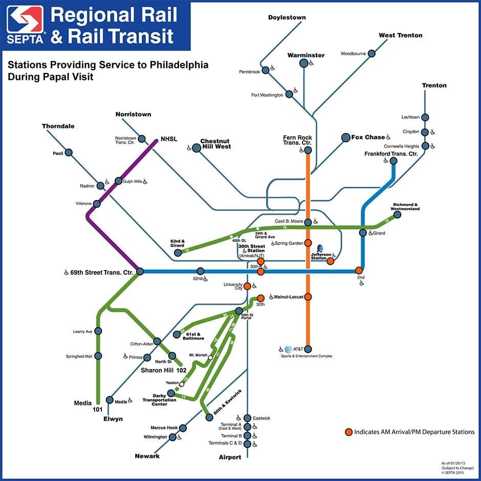 Septa harta Philly
