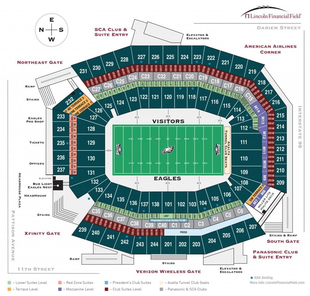 Philadelphia eagles stadion hartă