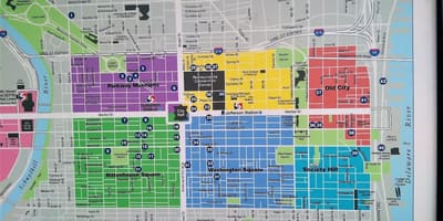 Hartă din centrul orașului Philadelphia