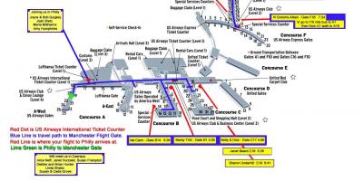Aeroportul Philadelphia arată hartă